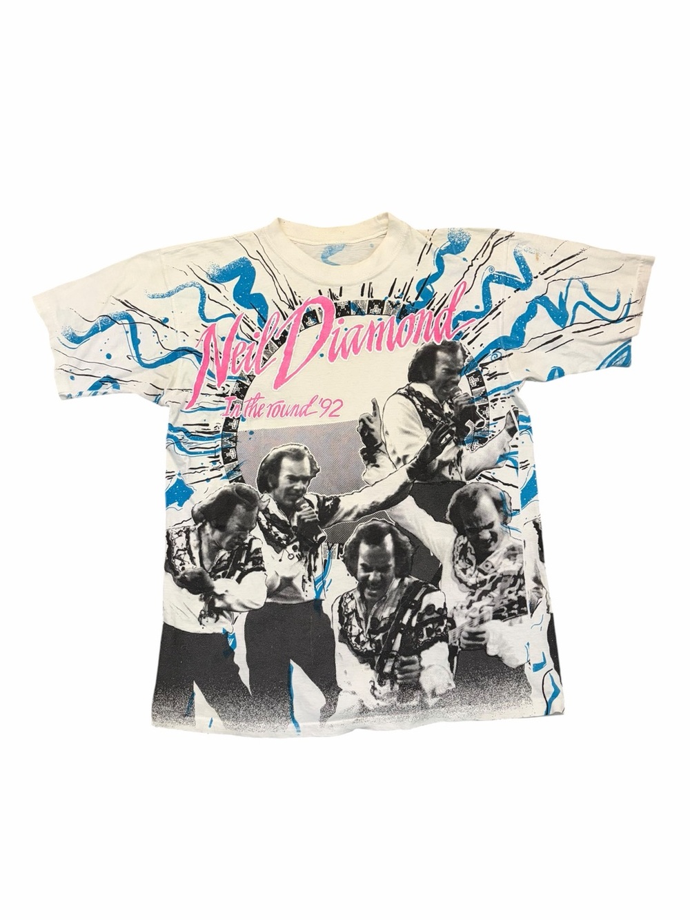 Vintage Neil Diamond Concert T Shirt All Over Print “In the Round '92" Large